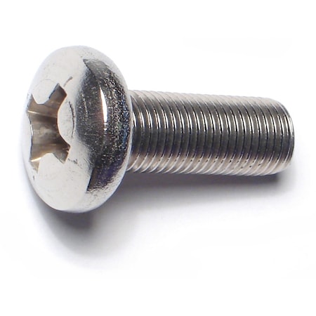 Midwest Fastener 3/8"-24 x 1 in Phillips Pan Machine Screw, Plain 18-8 Stainless Steel, 5 PK 79054